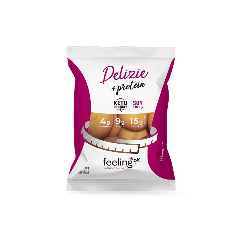 FeelingOK Delizia Protein Biscuits 50 G 10 Pcs in Box - Apricot