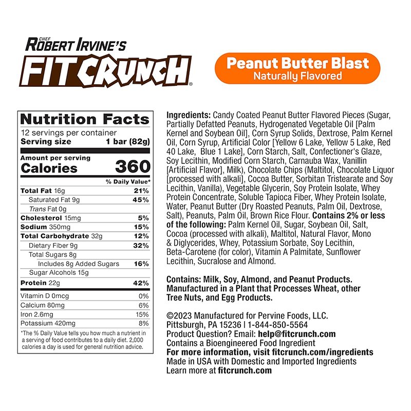 Fit Crunch Loaded Cookie Bar 12 Pc in Box - Peanut Butter Blast Best Price in Dubai