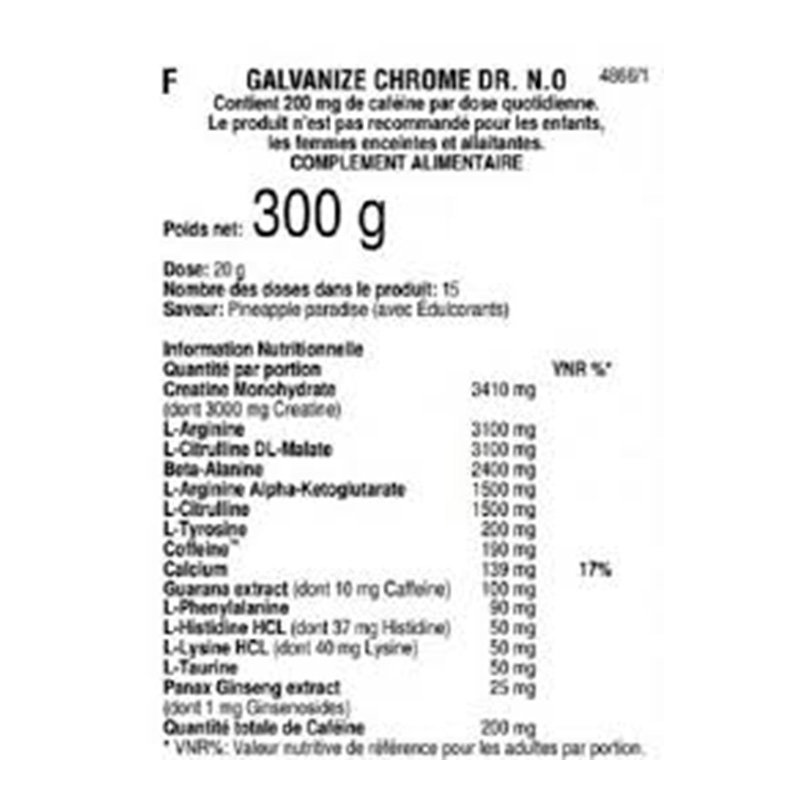 Galvanize Nutrition Dr N.O. 300G Pineapple Paradise Best Price in UAE