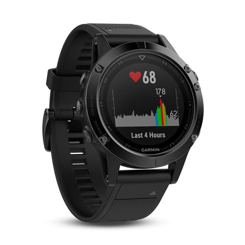 Buy Garmin Fenix 5 GPS Watch Sapphire Edition Black with black band in ...