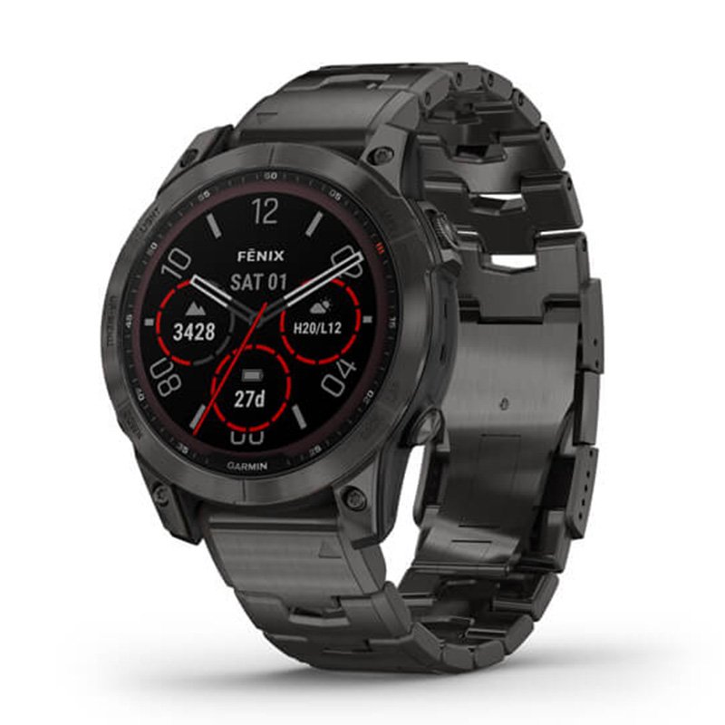 Garmin fÄ“nix 7 Sapphire Solar Carbon Grey DLC Titanium with Carbon Grey DLC Vented Titanium Band 47 MM Watch Best Price in Dubai