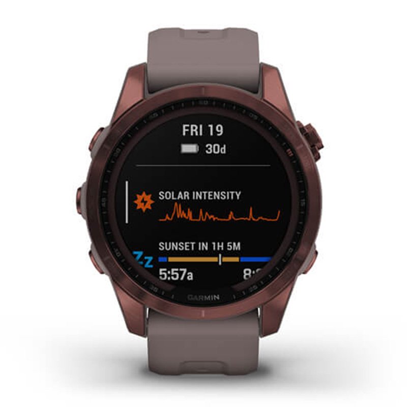 Garmin fenix 7S Sapphire Solar Dark Bronze Titanium with Shale Gray Band 42 MM Watch Best Price in Dubai