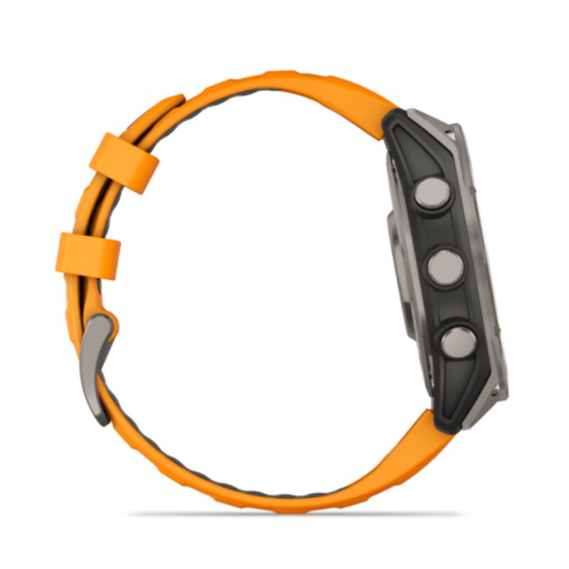 Garmin Fenix 8 – 47 mm Amoled Sapphire Titanium With A Spark Orange/Graphite Silicone Band Watch Best Price in UAE