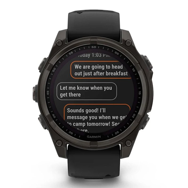 Garmin Fenix 8 – 47 mm Solar Sapphire Carbon Gray Dlc Titanium With Black/pebble Gray Silicone Band Watch Best Price in UAE