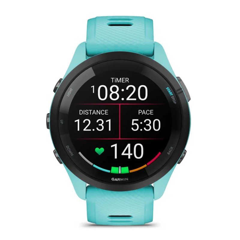 Garmin Forerunner 265 Black Bezel with Aqua Case and Aqua/Black Silicone Band 46MM Watch Best Price in Dubai