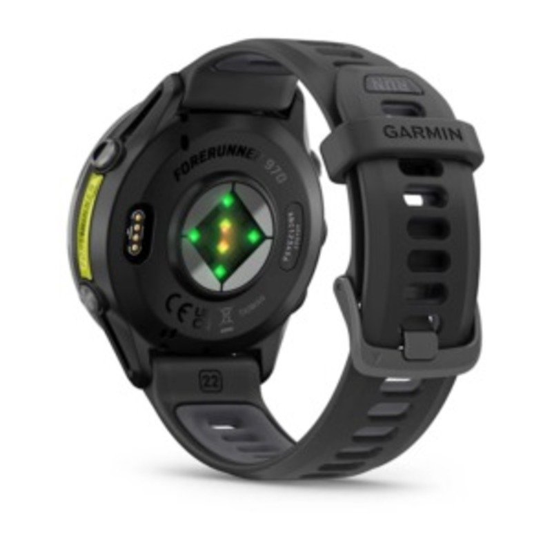 Garmin Forerunner 970 Carbon Grey DLC Titanium with Black Case and Black/Translucent Whitestone Band Best Price in Dubai