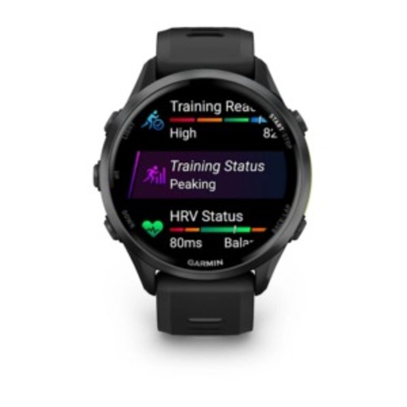 Garmin Forerunner 970 Carbon Grey DLC Titanium with Black Case and Black/Translucent Whitestone Band Best Price in Dubai