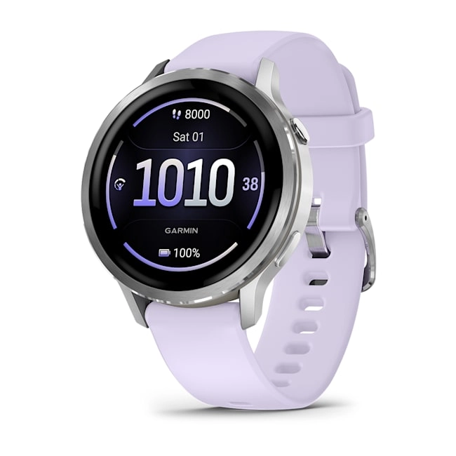 Garmin Venu 4 - 41 mm Silver with Periwinkle Silicone Band Watch