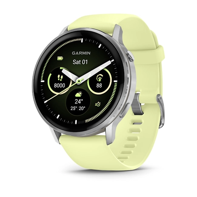 Garmin Venu 4 - 45 mm Silver with Citron Silicone band Watch