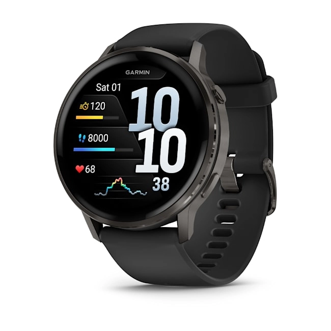 Garmin Venu 4 - 45 mm Slate with Black Silicone Band Watch