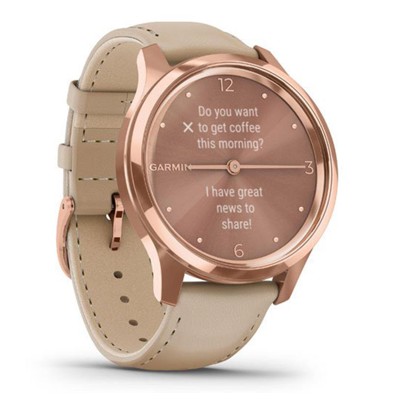 Buy Garmin VivoMove Luxe 18K rose gold PVD stainless steel case with ...