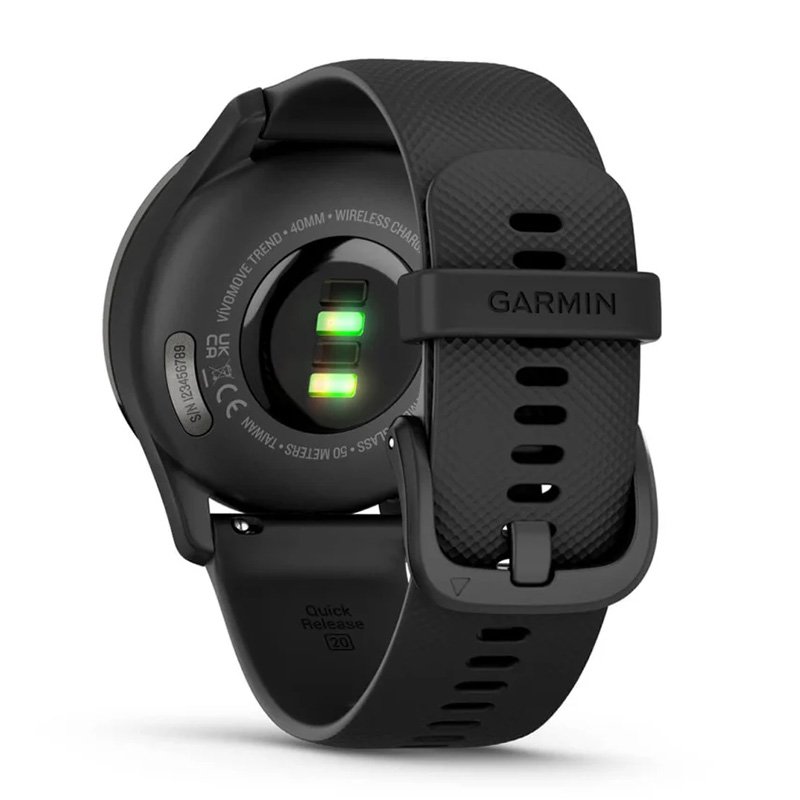 Garmin Vivomove Trend Slate Stainless Steel Bezel With Black Case And Silicone Band Best Price in Al Ain