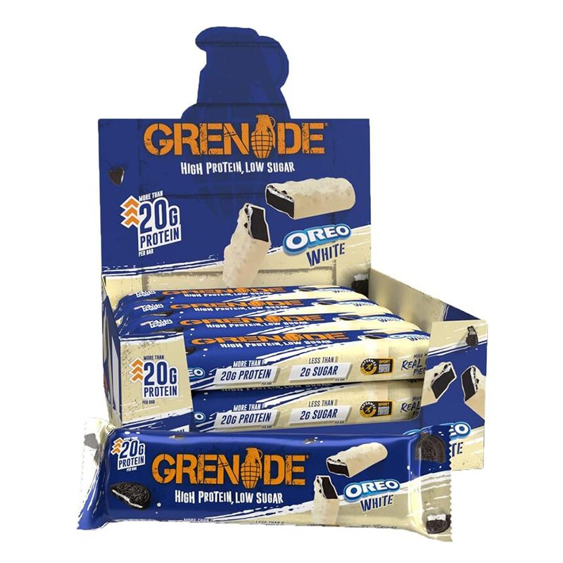Grenade High Protein Low Sugar Bar 60 G x 12 Pcs - Oreo White Best Price in UAE