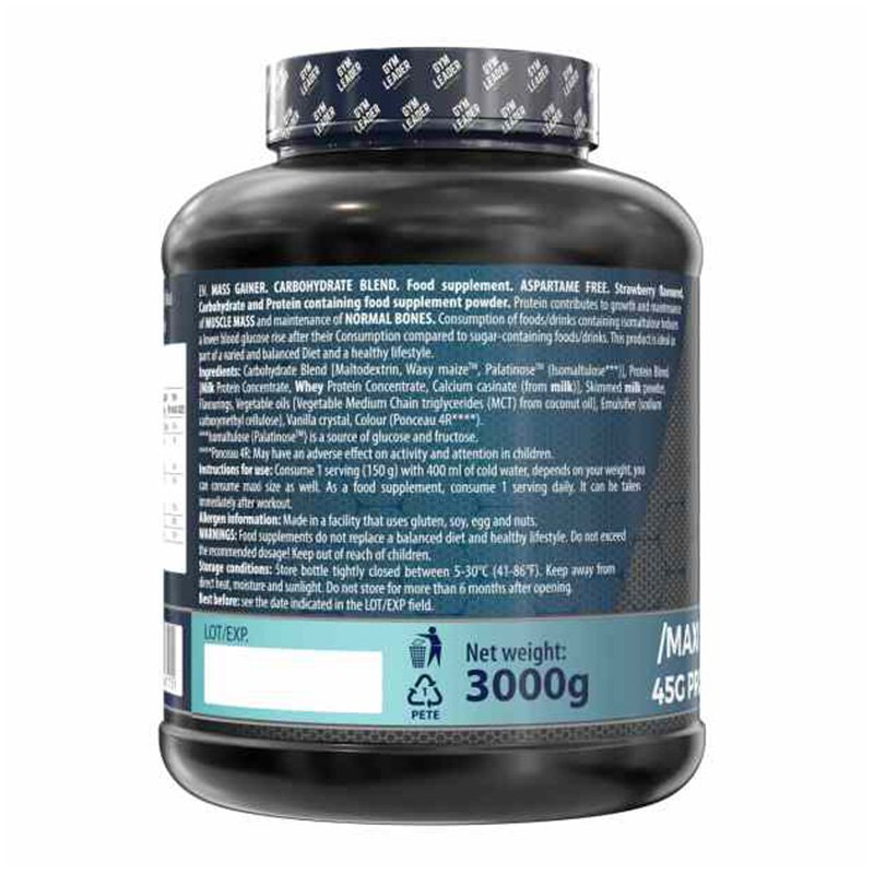 Gym Leader Mass Gainer Strawberry 20serv Best Price in Dubai