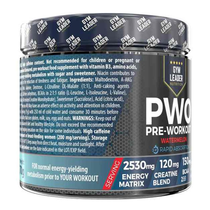 Gym Leader PWO Preworkout Watermelon 30serv Best Price in AbuDhabi