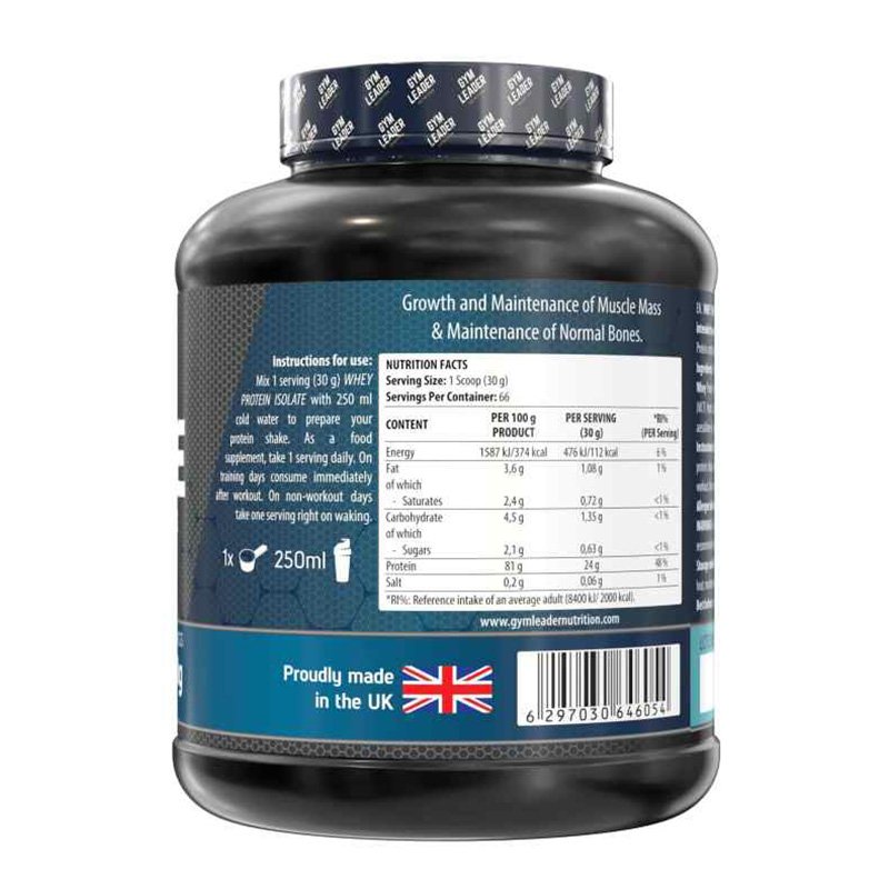 Gym Leader Whey Isolate Cookies & Cream 66serv Best Price in AbuDhabi