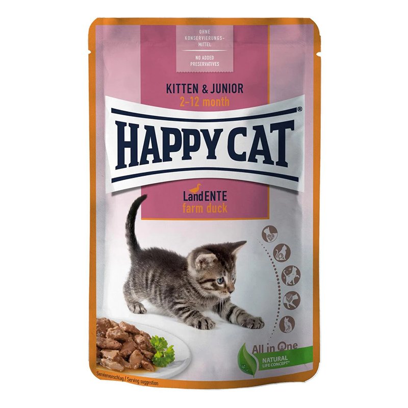 Happy Cat Mis Kitten & Junior Farm Duck 85 G