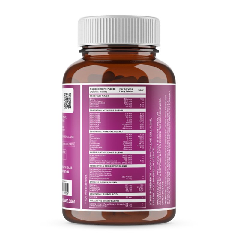 HC Nutrition Women's Once Daily Multivitamin+ Probiotics+ Collagen 72 Tablets Best Price in Dubai