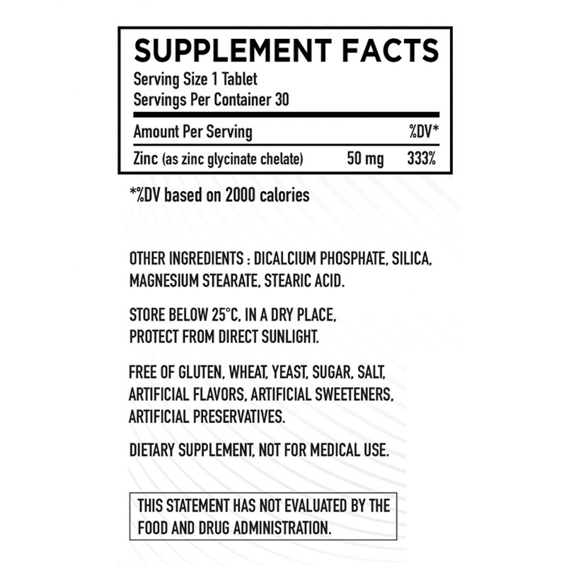 HC Nutrition Zinc Chelate 30 Tablet Best Price in Abu Dhabi