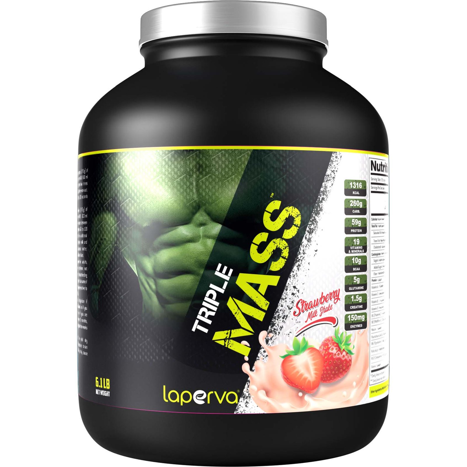 Laperva Triple Mass Gainer 6lbs - Strawberry Milkshake