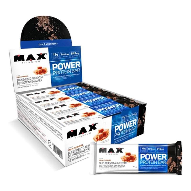 Max Titanium Power Protein Bar 41 G 12 Pcs in Box - Milk Caramel