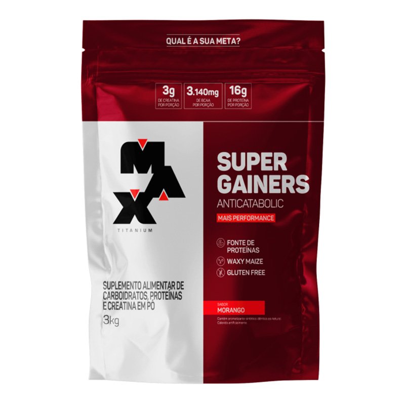 Max Titanium Super Gainer Refil 3 KG - Strawberry