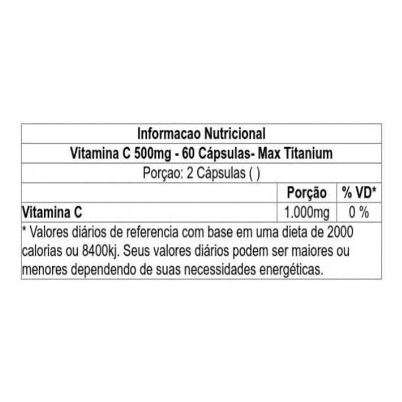 Max Titanium Vitamin C 500 mg 60 Capsules Best Price in Abu Dhabi