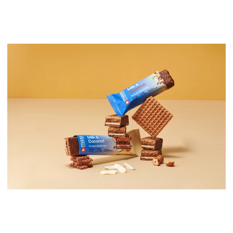 Maxi Nutrition Crispy Waffle Protein Bar 39 G 12 Pcs in Box - Milk N Coconut Best Price in UAE