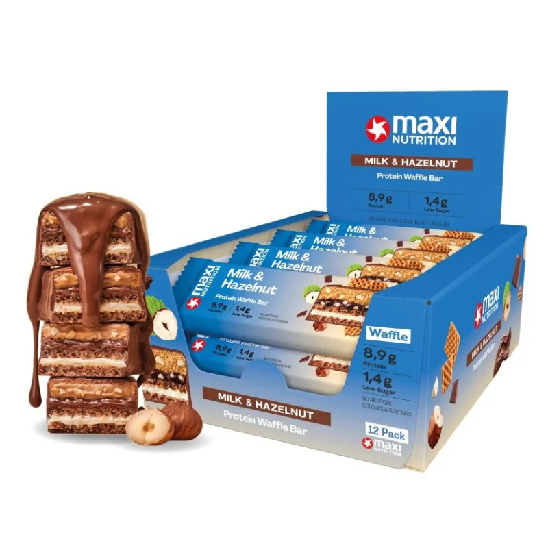 Maxi Nutrition Crispy Waffle Protein Bar 39 G 12 Pcs in Box - Milk N Hazelnut
