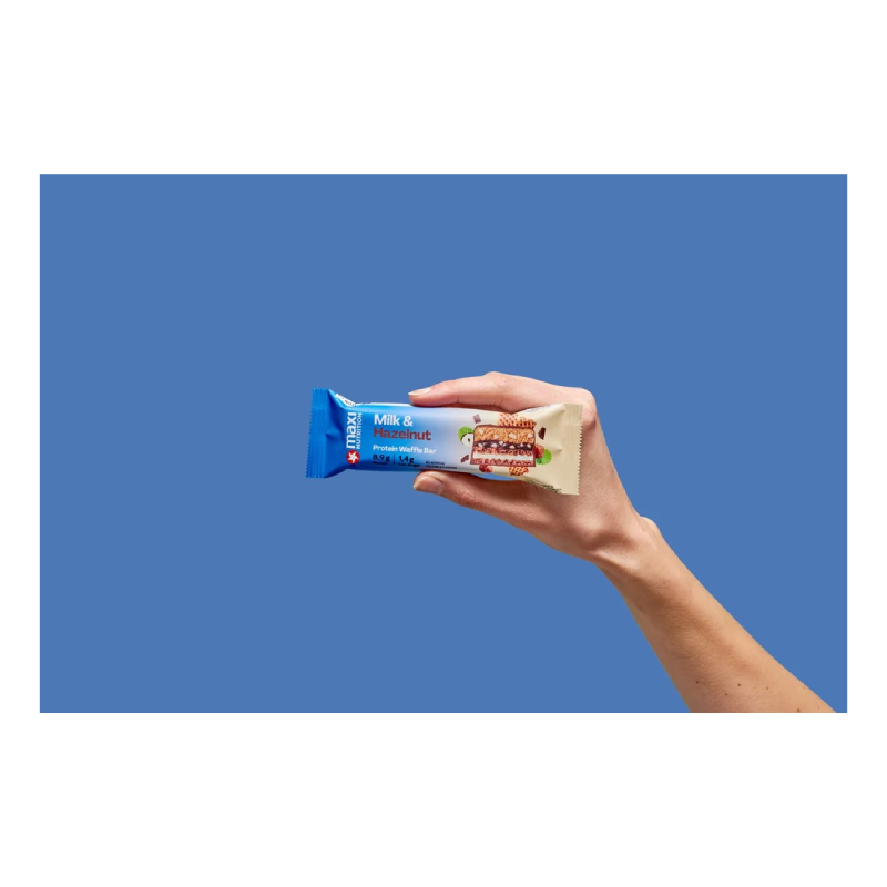 Maxi Nutrition Crispy Waffle Protein Bar 39 G 12 Pcs in Box - Milk N Hazelnut Best Price in Ajman
