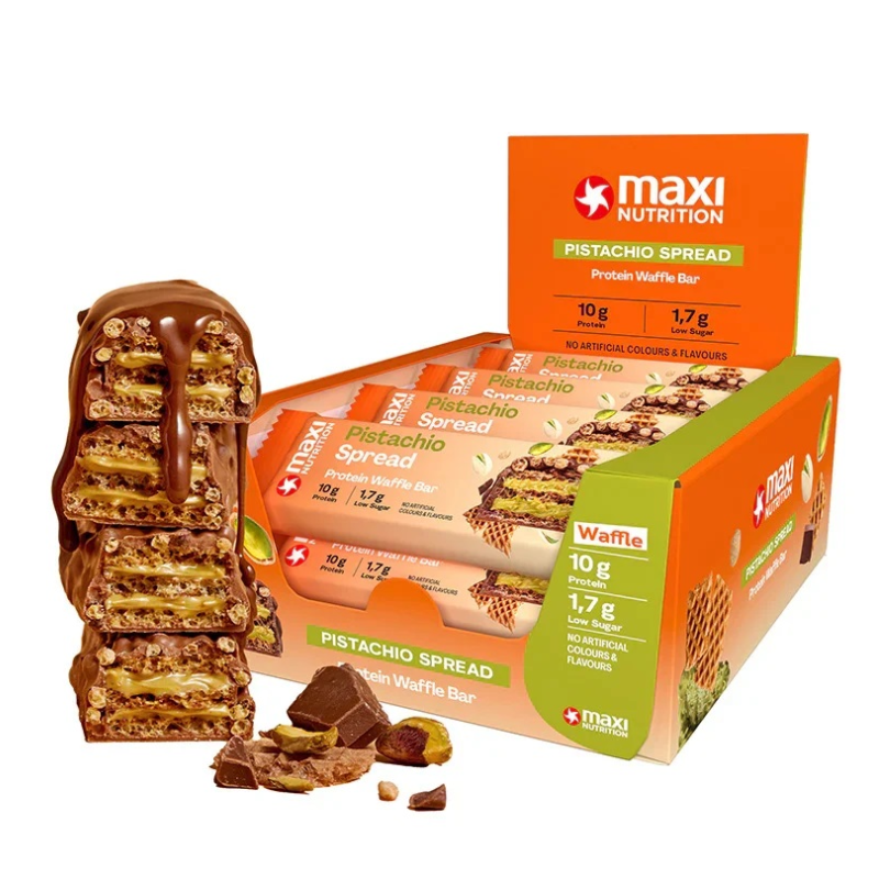 Maxi Nutrition Crispy Waffle Protein Bar 39 G 12 Pcs in Box - Pistachio Spread