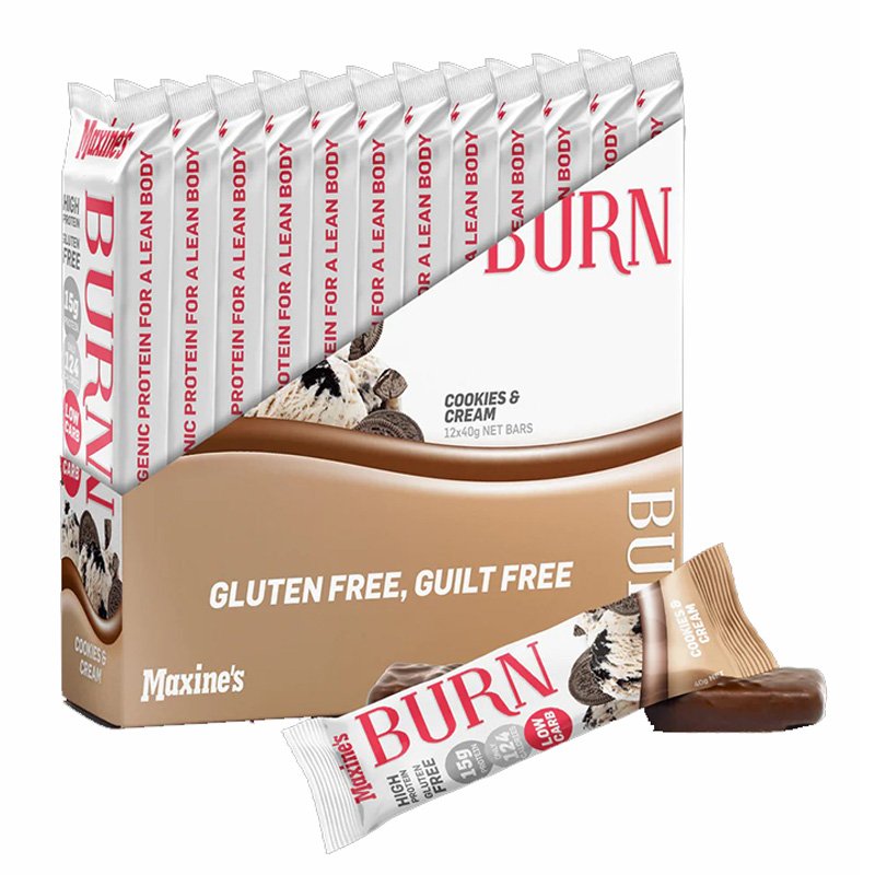 Maxine Burn Bar 40 G 12 Pcs in Box - Cookies & Cream Best Price in UAE