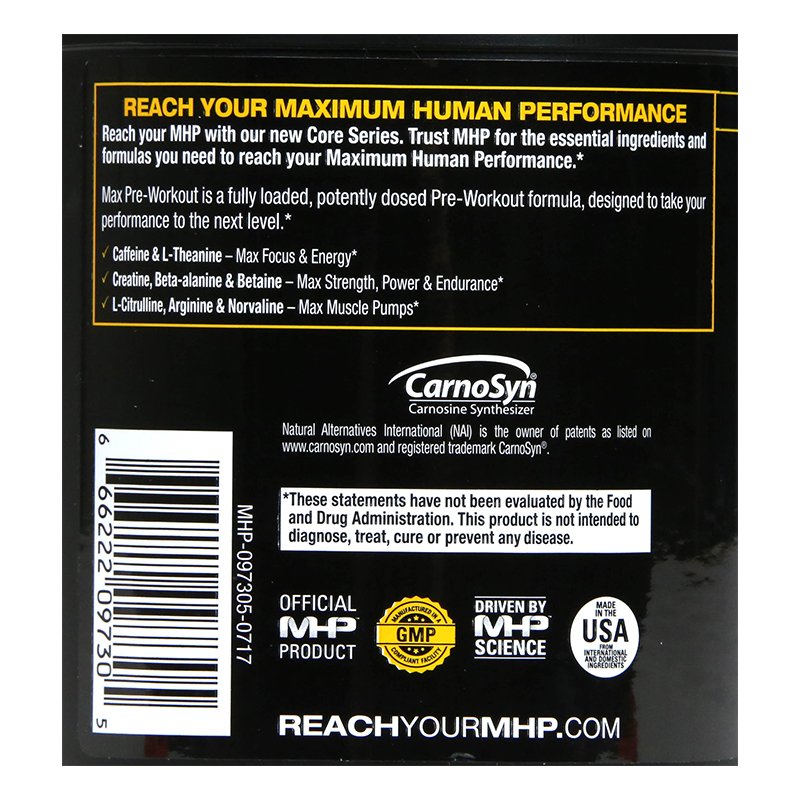 MHP MAX Pre Workout 30 Servings Best Price in UAE