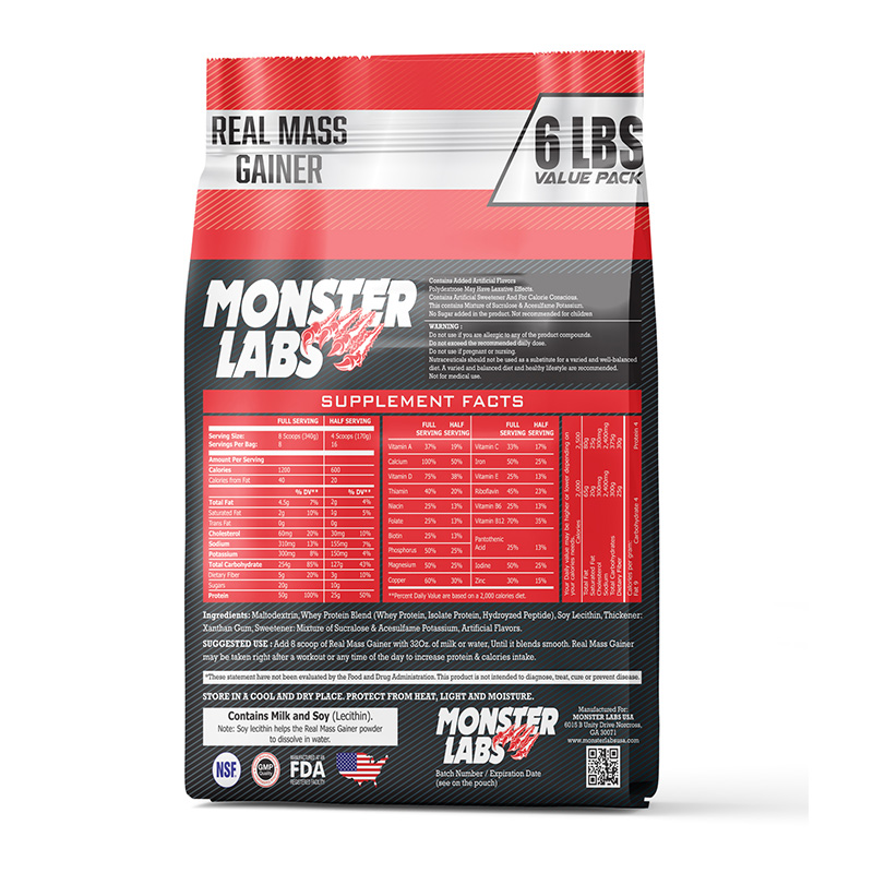 Buy Monster Labs Real Mass Gainer 6 Lbs Chocolate In Dubai Abu Dhabi Sharjah Uae 9026