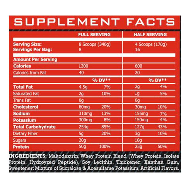 Monster Labs Real Mass Gainer 6 lbs - Vanilla Best Price in Abu Dhabi
