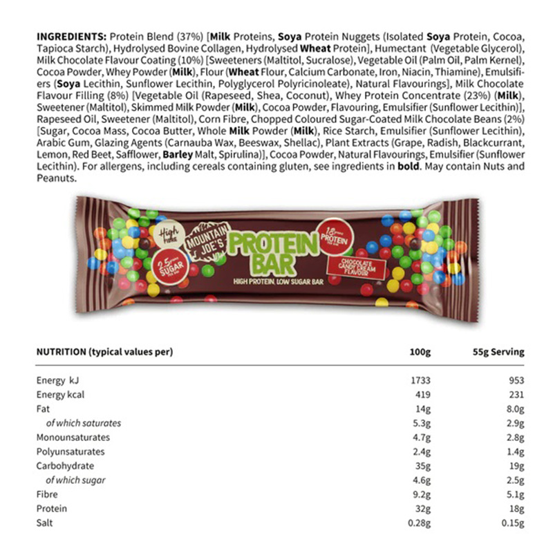 Buy Mountain Joe's Protein Bar 12x55g - Chocolate Candy Cream in Dubai ...