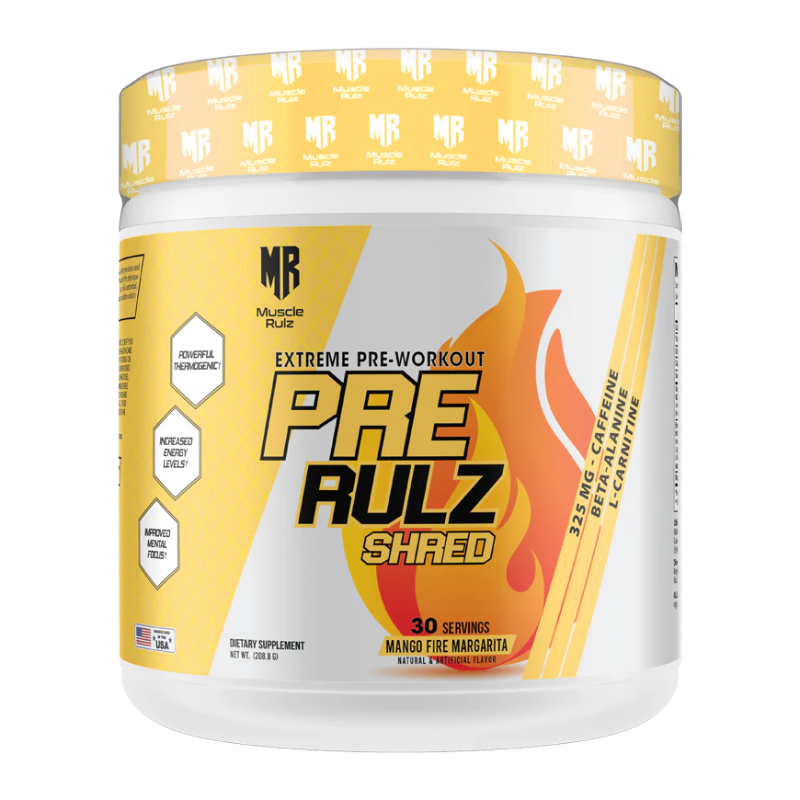Muscle Rulz Extreme Pre Workout Pre Rulz Shred 30 Servings - Mango Fire Margarita