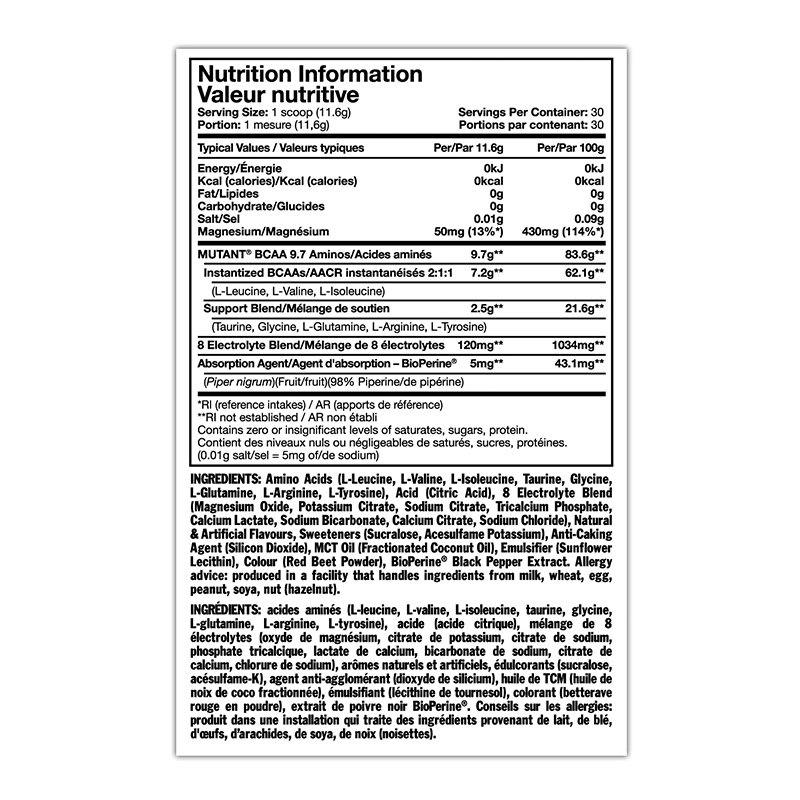 Mutant BCAA 9.7 90 Servings Sports Drinks Mix - Green Apple Best Price in Dubai