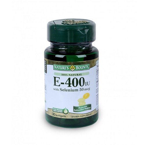 Natures Bounty Vitamin E-400 IU With Selenium 50 mcg  (30 Tabs)