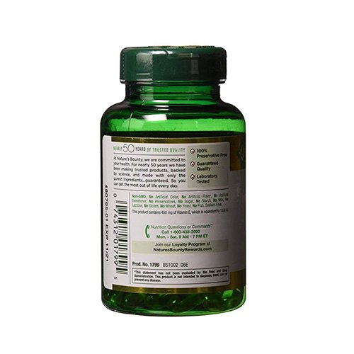 Natures Bounty Vitamine E-1000 IU (50 Tabs) Best Price in UAE