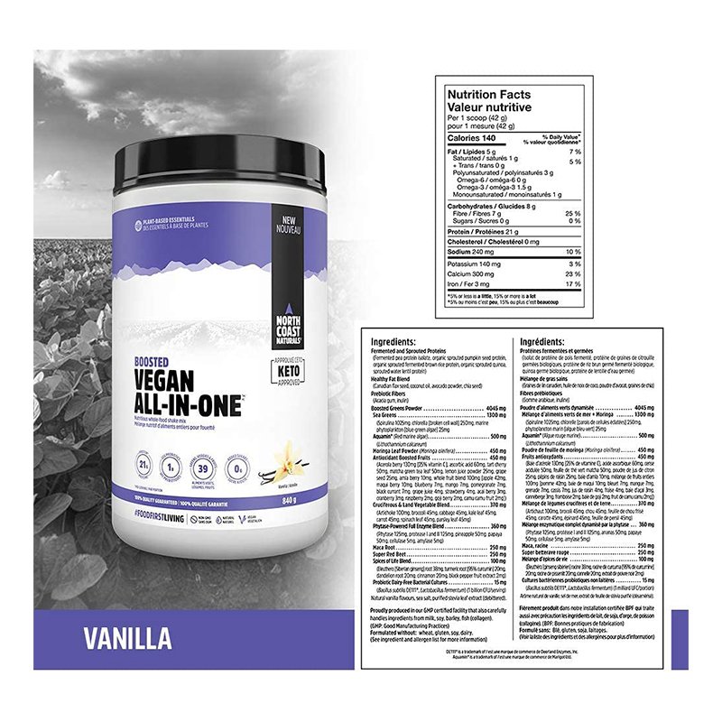 North Coast Naturals Boosted Vegan All-In-One 840G - Chocolate Best Price in Abu Dhabi