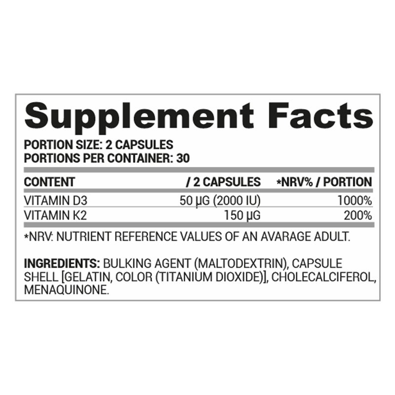 Nutriversum Vita D3 + K2 Vitamin 60 Caps Best Price in Dubai