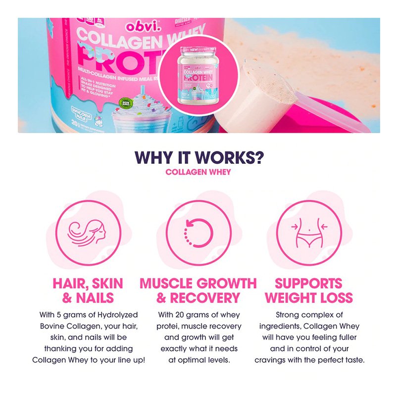 Obvi Collagen Whey Protein Chocolate Birthday Cupcakes 620 g Best Price in Dubai