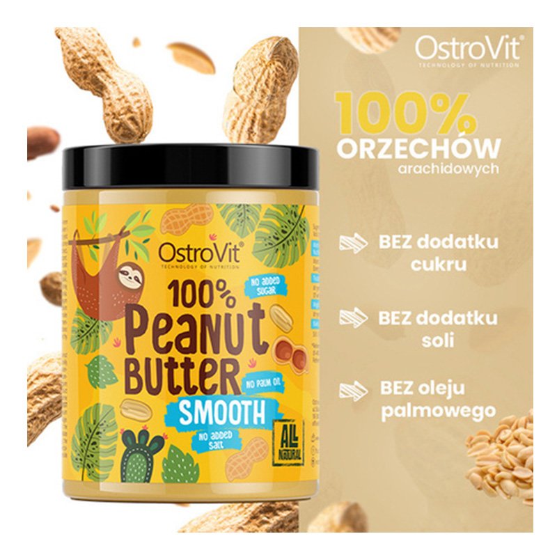 OstroVit 100% Peanut Butter 1000 g - Smooth Best Price in Abu Dhabi