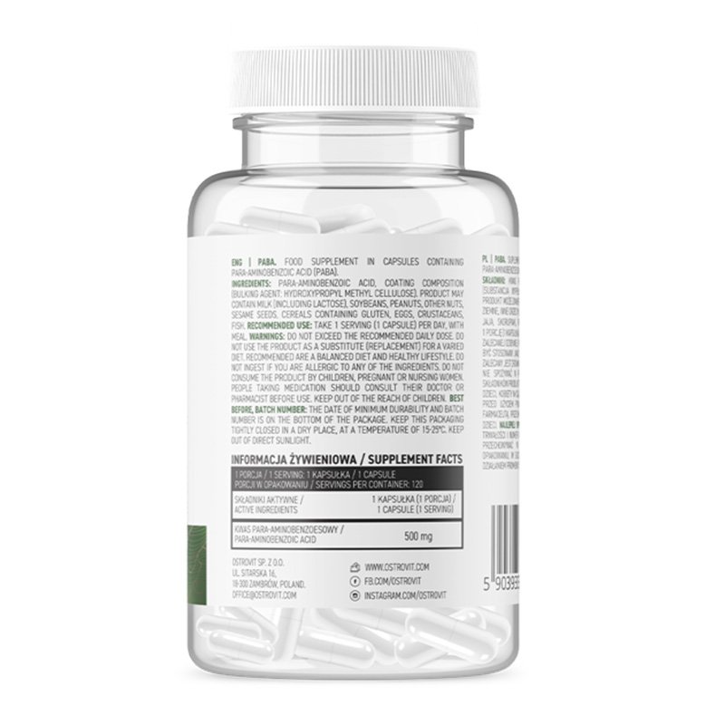 OstroVit PABA VEGE 120 caps Best Price in Dubai
