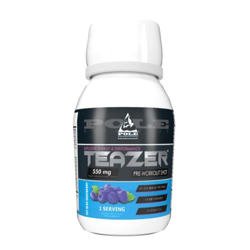 Pole Nutrition Teazer Pre Workout Shot 100ml - Icy Blue Raspberry