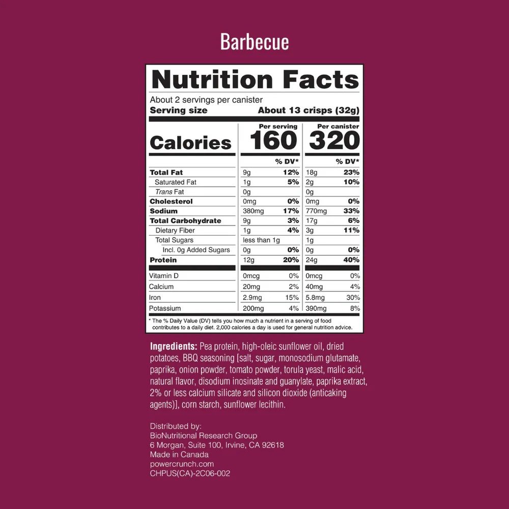 Power Crunch Protein Crisps 60 G 8 Pcs in Box - BBQ Best Price in Al Ain