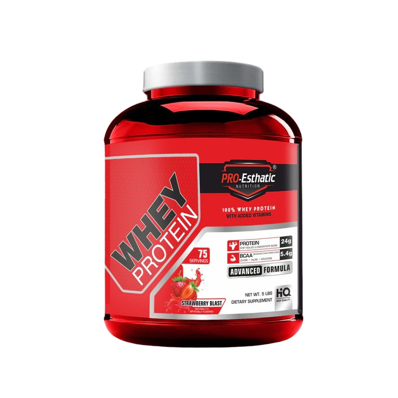 Pro Esthatic Nutrition Whey Protein 5lbs 75 Serving - Strawberry Blast