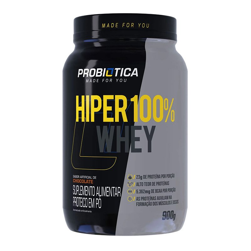 Probiotica Hiper 100% Whey 900 G - Chocolate
