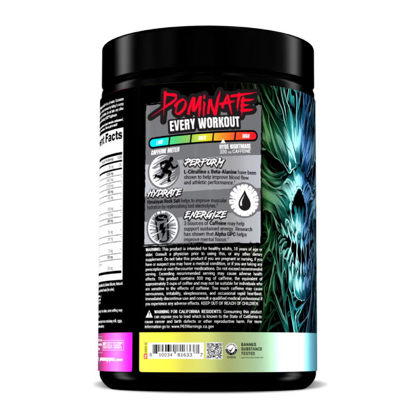 ProSupps HYDE Nightmare Intese Energy Pre Workout 30 Serving 399 G - Blood Berry Best Price in Abu Dhabi